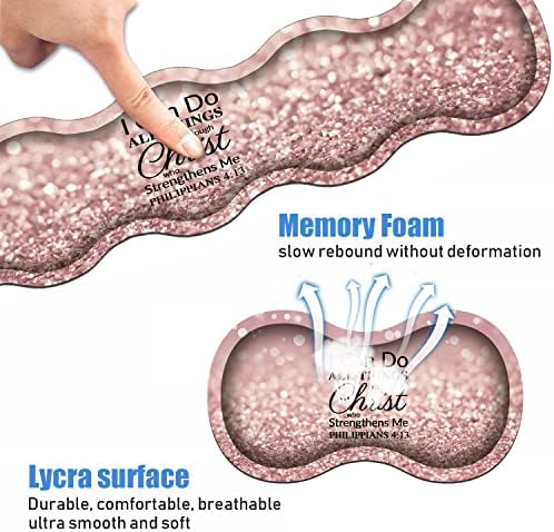 Ergonomic Keyboard Wrist Rest & Mouse Pad Wrist Rest Set,Large XXL Gaming Desk Mat 31.5"x 11.8", Non-Slip Base,Memory Foam, Easy Typing Pain Relief for Office & Home,Quote Bible Verse Philippians 4:13 - Image 4