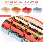 TOOLF 12 Drawers Storage Cabinet with Wooden Top and Plastic Bins,Colorful - Image 5