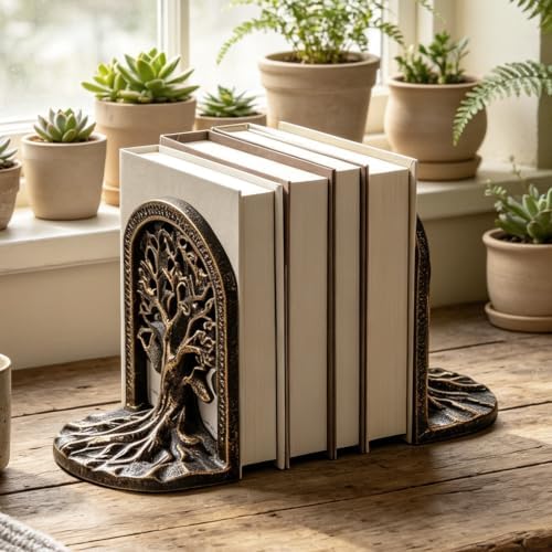 Tree of Life Decorative Bookends Set for Heavy Books, Shelves - Image 5