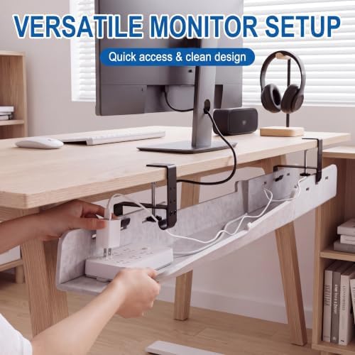 Chumia Under Desk Cable Management Tray No Drill, Beige, 48 Inch - Image 5