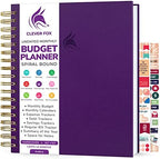 Clever Fox Budget Planner Spiral, Monthly Bill Organizer Book, Purple by CleverFox