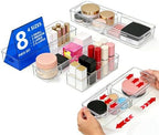 BLULEE 4-in-1 Expandable Drawer Organizer Set, Adjustable Clear Bins by BLULEE