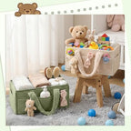 Shinylin 2 Pack Plush Diaper Caddy Organizer, Lily Green and Ivory - Image 5