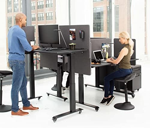Stand Up Desk Store ReFocus Clamp-on Acoustic Desk Divider Privacy Panel that Reduces Noise and Visual Distractions (Ash Gray, 47.25" x 23.6") - Image 3