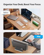 AboveTEK Vertical Laptop Stand, 3 Slots Aluminum Desk Laptop Holder & Laptop Docking Station Stand for MacBook, Tablet, Phone - Universal Fit (Up to 17.3") - Heavy Duty Polished, Anti Slide - Silver - Image 5