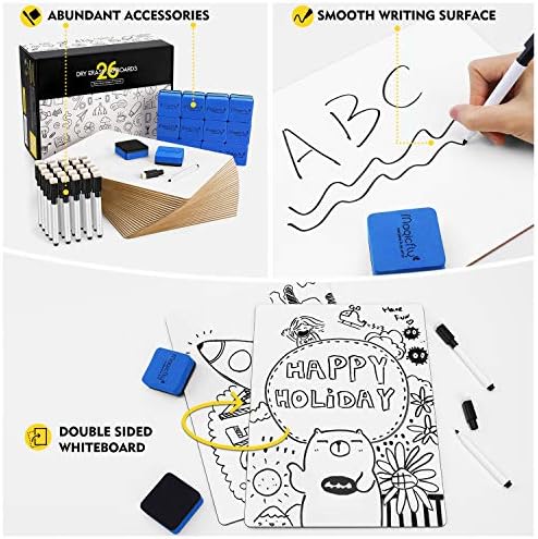 Magicfly 26 Pack Double Sided Dry Erase Board, 9" x 12" Small White Boards - Image 3