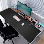 MAIDERN Cork & Leather Desk Pad, 63” x 23.6” Large XXL Desk Ma (Black) - Image 5
