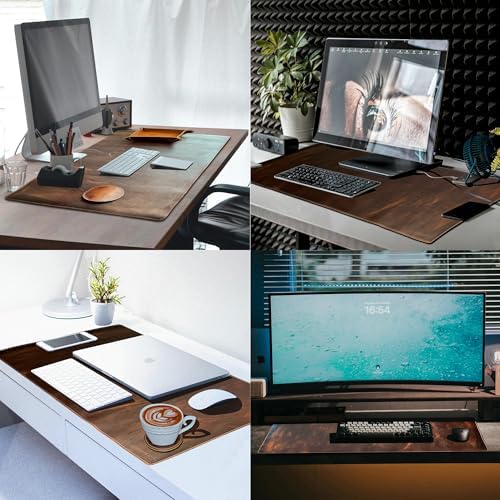 Leather Desk Mat Set (32x16) - Full Grain Large Computer Gaming Mouse Pad - Image 5