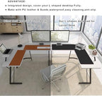 ZORESYN PU Leather L Shaped Desk Mat (43.3"+43.3") x 13" Black - Image 3