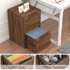 2 Drawer File Cabinets, Wood File Cabinet with Hanging Bar for Letter Size, Modern Farmhouse Under Desk Drawer, Printer Stand Small Filing Cabinets for Home Office, Dark Walnut - Image 5