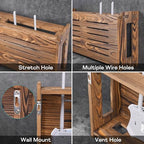 Router Shelf Wall Mount WiFi Router Storage Box Modem Cable Router Cover Organized Power Strip Cable Management Hider Rack by Wood Need Assembly 26 * 9.8 * 5.4 in(L* H * D) SSE - Image 5