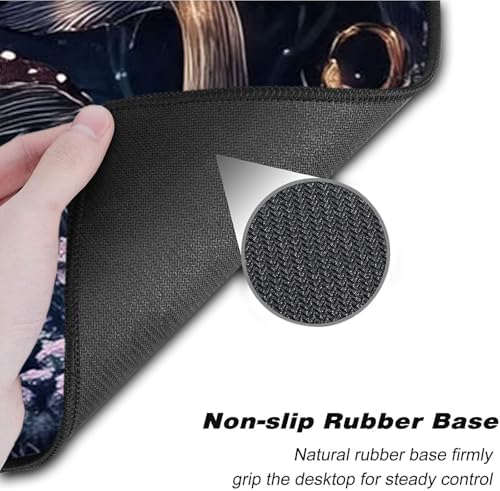Keyboard Wrist Rest Set,Memory Foam Wrist Support Mouse Pad,31.5"x11.8" Desk Mat for Comfortable Typing & Pain Relief,Non-Slip Base for Office & Home Use - Mushroom Butterfly - Image 3