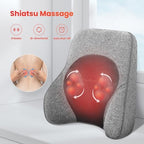 COMFIER Back Lumbar Support Pillow for Office, Heated Back Support with 4 Shiatsu Massage Heads & Heating Function, Memory Foam Lumbar Pillow for Computer Gaming Chair-Gray - Image 3