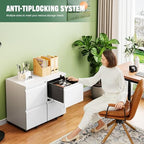 Letaya 2 Drawer Mobile File Cabinet with Lock,Under Desk Metal Filing Cabinets for Home Office Organizer Letters/Legal/A4(Fully Assembled-White) - Image 4
