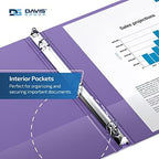 Premium Economy 3-Ring Binder, Spine Label, 1" Round Rings, Purple, 6 Pack - Image 5
