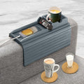 Bamboo Couch Cup Holder, 2 Cork Coasters, Anti-Slip Foldable Couch Arm Tray by AuroraSynth