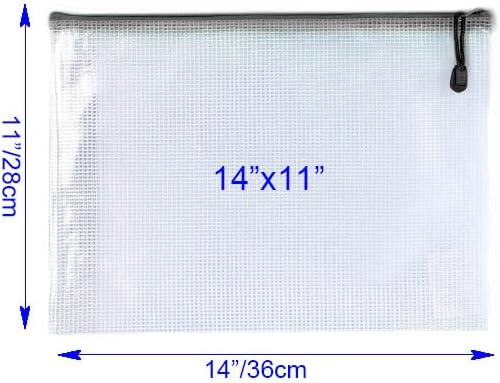Niziting-18 Pcs,11"x 14",Mesh Zipper Pouch Document Folders Bag Zipper Zip File Folders for Office Supplies, Travel,Organizing Storage (11 x 14 Inches,Black) - Image 2