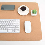 Ruby Lil Natural Cork & Leather Office Desk Mat, Dual Use Desk Matt for Desktop,Ultra Thin Waterproof PU Leather Mouse Pad,Working for Home Accessories,Olive,24"x 12" - Image 3
