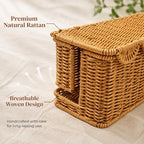Cable Management Box, Faux Rattan Cord Organizer Basket for Power Strips - Image 6
