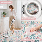 Anidaroel 48"x60" Office Chair Mat for Hardwood Floor/Tile Floor, Anti-Slip Floral Desk Mat for Chair,Boho Desk Rug for Office, Low Pile Office Rugs for Rolling Chairs, Blush Pink Floor Protector Rug - Image 7