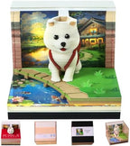2027 3D Paper Carving Desk Calendar With LED Light (Backpack Puppy) by Divtada