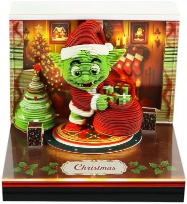 3D Timepiece Calendar 2027 Paper Art Memo Pad with LED Light – Tear-Away Desk Calendar for Record, Planner & Habit Tracker, Bookmark, Gift & Decorative Office Decor (Goblin) by Unknown