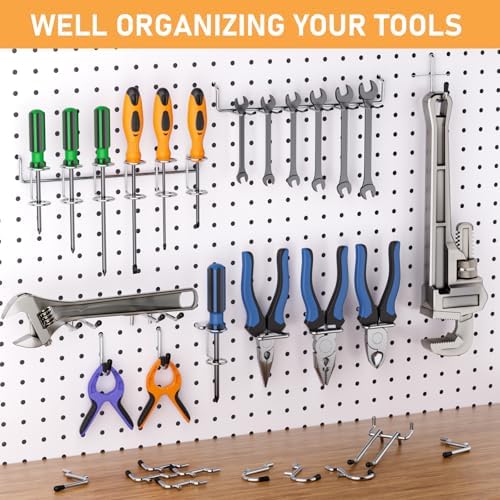 INCLY 176PCS Pegboard Hooks with Peg Locks, 1/4" Heavy Duty Metal - Image 7