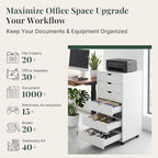 7 Drawers Mobile File Cabinet, Printer Stand Storage Cabinet - Image 6