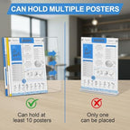 EHWINE 18 Pack Acrylic Sign Holder 8.5 x 11, L Shape Clear Plastic Display Stand, Slanted Back Picture Frame Menu Flyer Paper Display Stand up Table Top Sign Holders for Restaurant, Office and School - Image 5