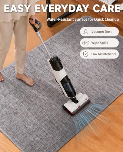 Funwheat Woven Office Chair Mat for Hardwood Floor, 30 x 48 in, Dark Grey - Image 6