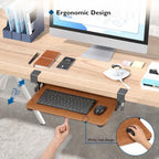 BONTEC Under Desk Keyboard Tray, Pull-Out Keyboard & Mouse Platform - Image 3