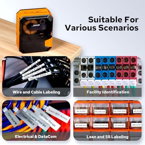 Makeid P31S Industrial Label Maker with 3 Cartridges & Hard Case Bundle - Image 4