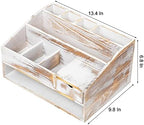 Wood Desk Drawer Organizers with File Organizer Pen holder Office Decor combo Organization Home Can Arrange calculators scissors pens note papers, etc. (washed white) - Image 2