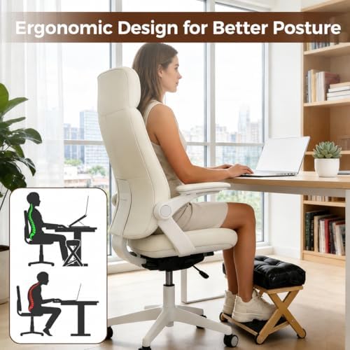 Double Step Foot Rest Under Desk, Ergonomic Foot Stool with Cushioned Top - Image 6