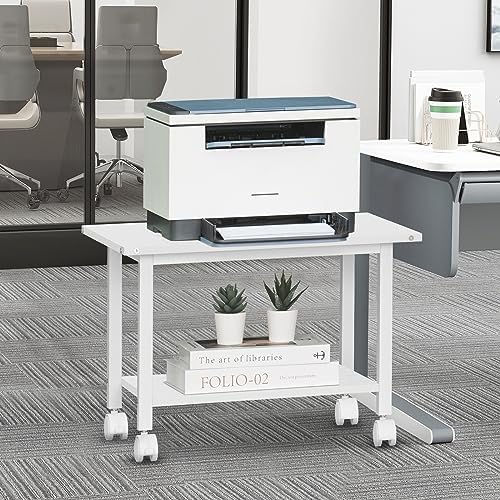 Lerliuo Under Desk Printer Stand, 2-Tier Industrial Rolling Printer Table - Image 4