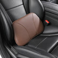 Genuine Leather Lumbar Support Pillow,Back Pain Relief Cushion,fits Tightly Around Waist,Real Cowhide,Memory Foam,fit Car Drive,Office Chair,Rest seat,Improve Posture,Portable,15.5''Lx 8.7''H by -----------------