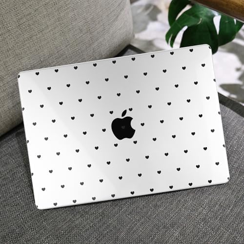 MEEgoodo for M5/M4/M3/M2 MacBook Air 15 inch Case 2026 2025 2024 2023, Case Fit Model (A3448/A3241/A3114/A2941) for MacBook Air 15.3 inch, Black Hearts - Image 6