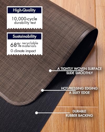 BARoyal Office Chair Mat for Hardwood Floor Under Desk Computer Rolling Chair Mat for Wood/Tile Floor Non-Slip Heavy Duty Desk Rug PVC Plastic Hard Floor Protector 45" x 53"(Coffee) - Image 4