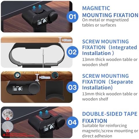 Under Desk Mount for SteelSeries Arctis Nova Pro, Elite and Omni Wireless Gaming Headset, Magnetic Base Station Holder for Arctis Nova Pro Wireless with Headphone Hanger Stand - Image 6