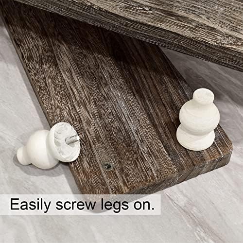 Ikee Design 2 Pcs Set Wooden Display Riser, Cupcake Dessert Display Riser, Countertop Centerpiece Dessert Serving Stand, Artificial Plant Pot Display Stand for Garden Decor, Coffee Color - Image 4