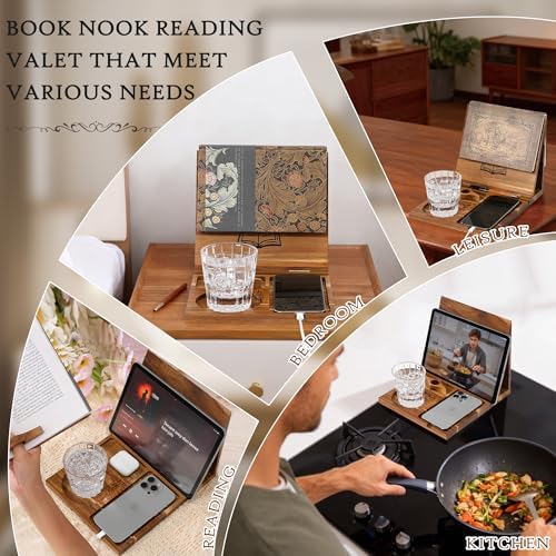 Book Holder Stand for Reading Rest Wooden Book Rest Book Nook Reading Valet - Image 6