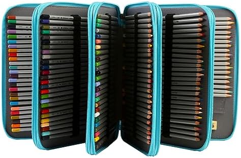 250 Slots Pencil Case 5-Layer Zipped Holder w/Handle - Image 3