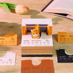 3D Calendar 2027, 3D Memo Pad Art Sticky Notes, Time Piece Calendar 2027, Creative Weekly Notepad with Light, Paper Carving Art Desktop Gift for Christmas Birthday Anniversaries (Orange Cat 2027) - Image 2