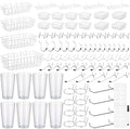 95-Piece Pegboard Accessories Set with Hooks, Cups, Wire Shelf, Tissue Box, Clothes Board for Garage, Workshop (Clear) by Unittype