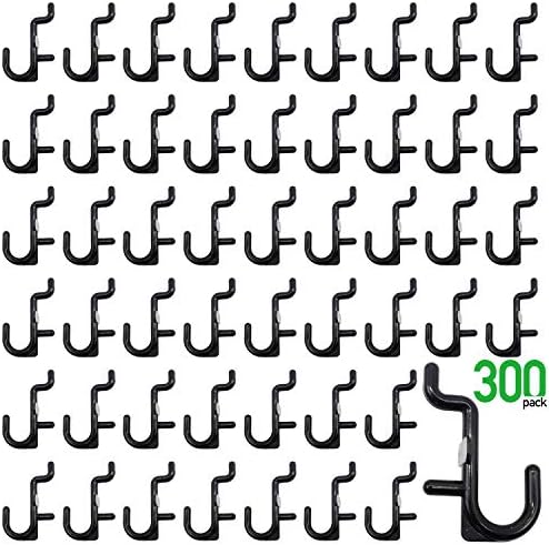 Colorstorm Pegboard Hooks Kit 300 PK Pegboard J Hook Assortment Black Peg Hooks Accessories by Unknown