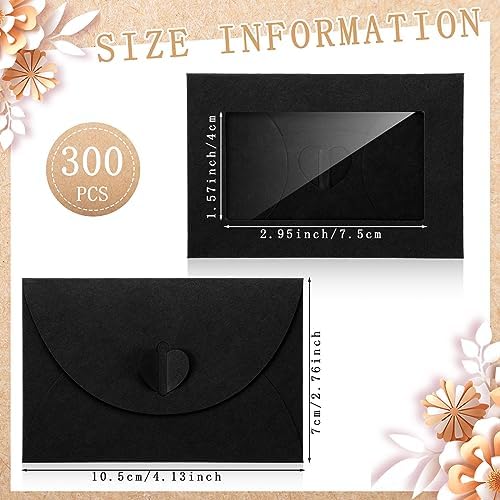 Uiifan 300 Pcs Window Gift Card Envelopes 4x2.8 Inch,Black - Image 2