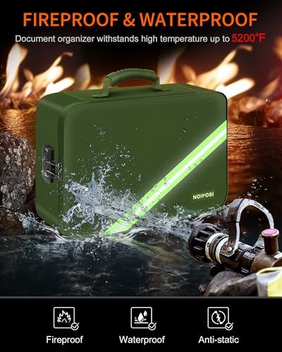 Noiposi 5200℉ Fireproof Document Box with Lock 16.1"x11.4"x4.3" - Image 2