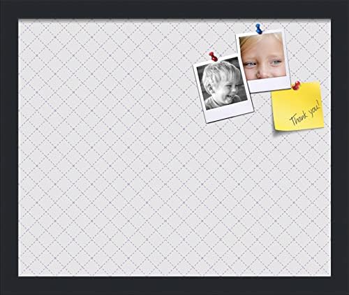 PinPix 17x14 inch Cork Bulletin Board. This Decorative Framed Pin Board Comes with Diamond Pattern in Light Grey Design and Satin Black. Ideal for Home, Office Decor or School (PinPix-524) by PinPixBulletinBoards