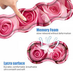 Ergonomic Keyboard Wrist Rest and Mouse Pad Wrist Rest Set, Large XXL Gaming Mousepad 31.5"x 11.8", Memory Foam, Easy Typing Pain Relief, Multifunctional Desk Mat for Office & Home, Pink Roses - Image 4