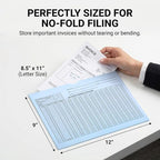 Sabary 100 Pack Accounts Payable Voucher Envelopes 9" x 12" Blue Color Jacket Envelopes with Black Debit Credit Grid for Organizing Invoices Statements Accounts Payable Receipts Vendor Documents - Image 2